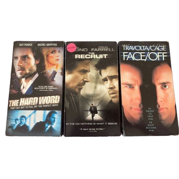 The Hard Word Face Off The Recruit VHS Tape Vintage Action Movie Y2K 90s 80s Ele - Picture 1 of 2
